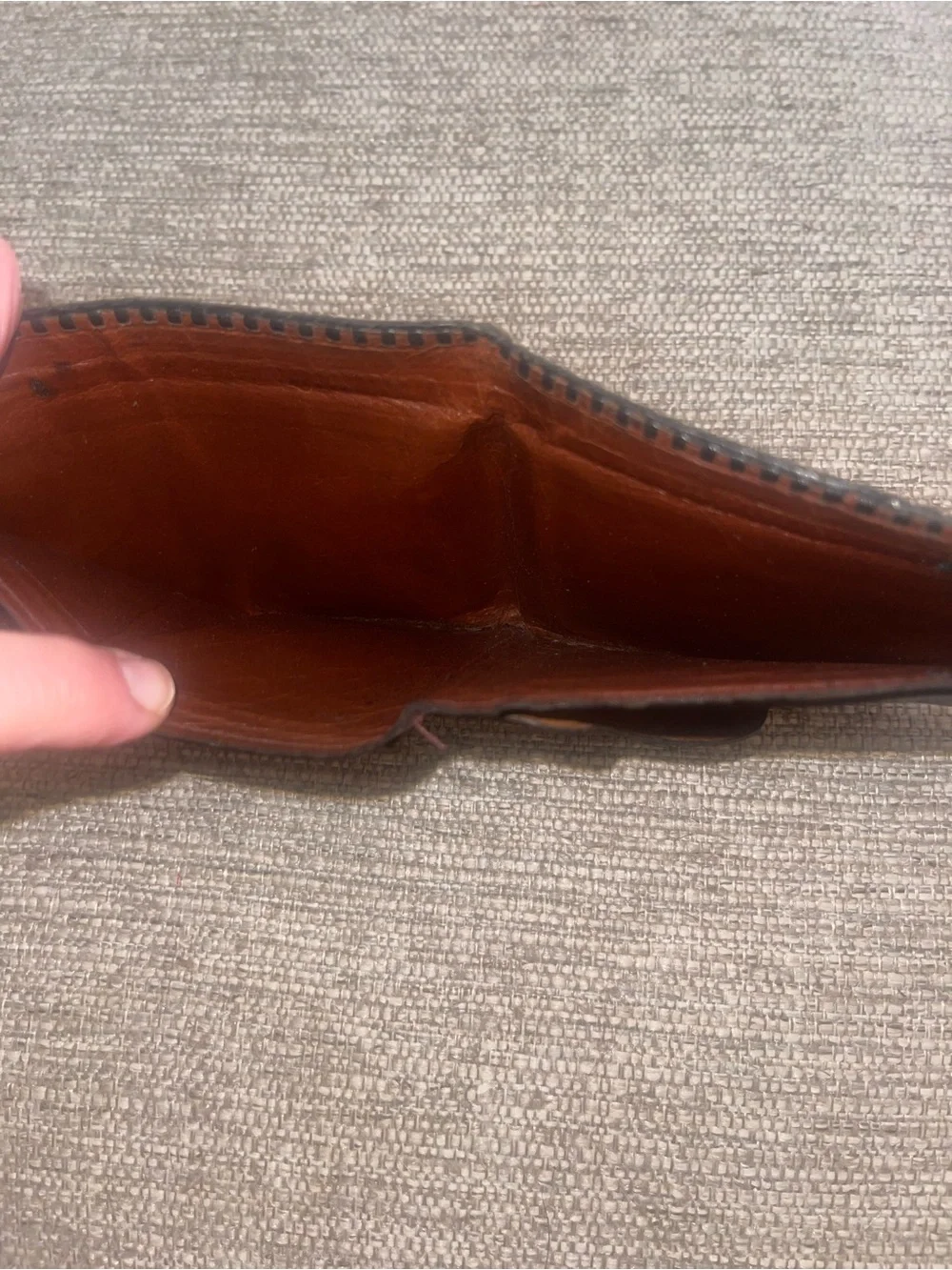 Vintage Tooled Leather Wallet with Native American Design Retro Rustic Farm
